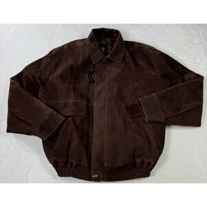 NWT GV Made in Italy Faux Suede Bomber Jacket Men Medium Hand Made Italy Lined